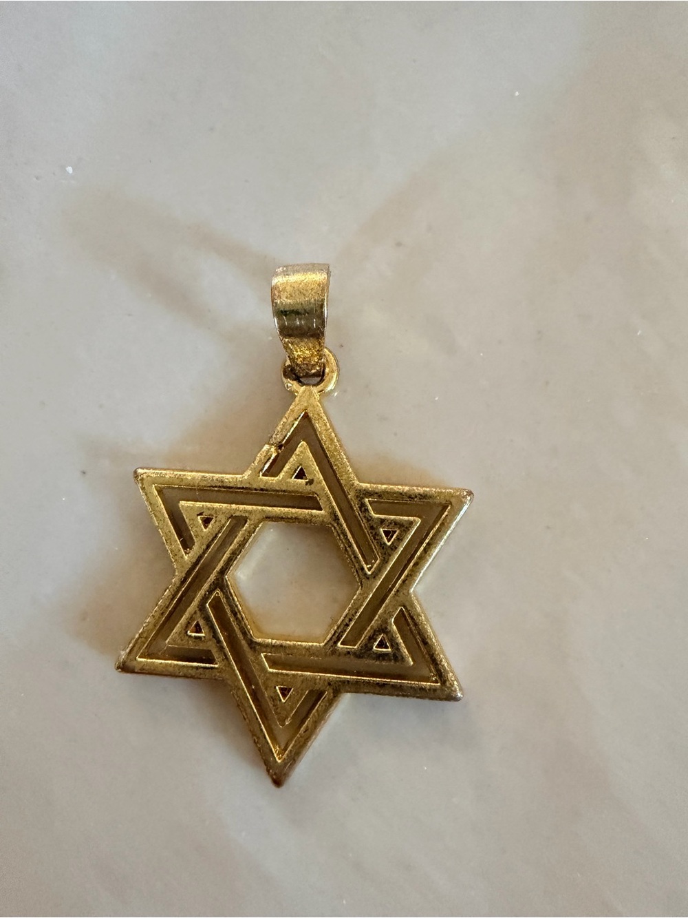 Gold Star of David Pendant Necklace